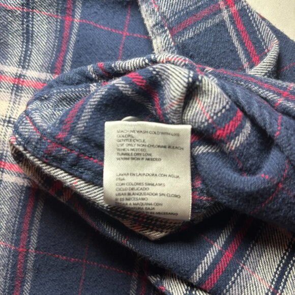 Weatherproof Vintage Men's Plaid Button Down Flannel Shirt Size Large Blue/Red - Picture 4 of 8